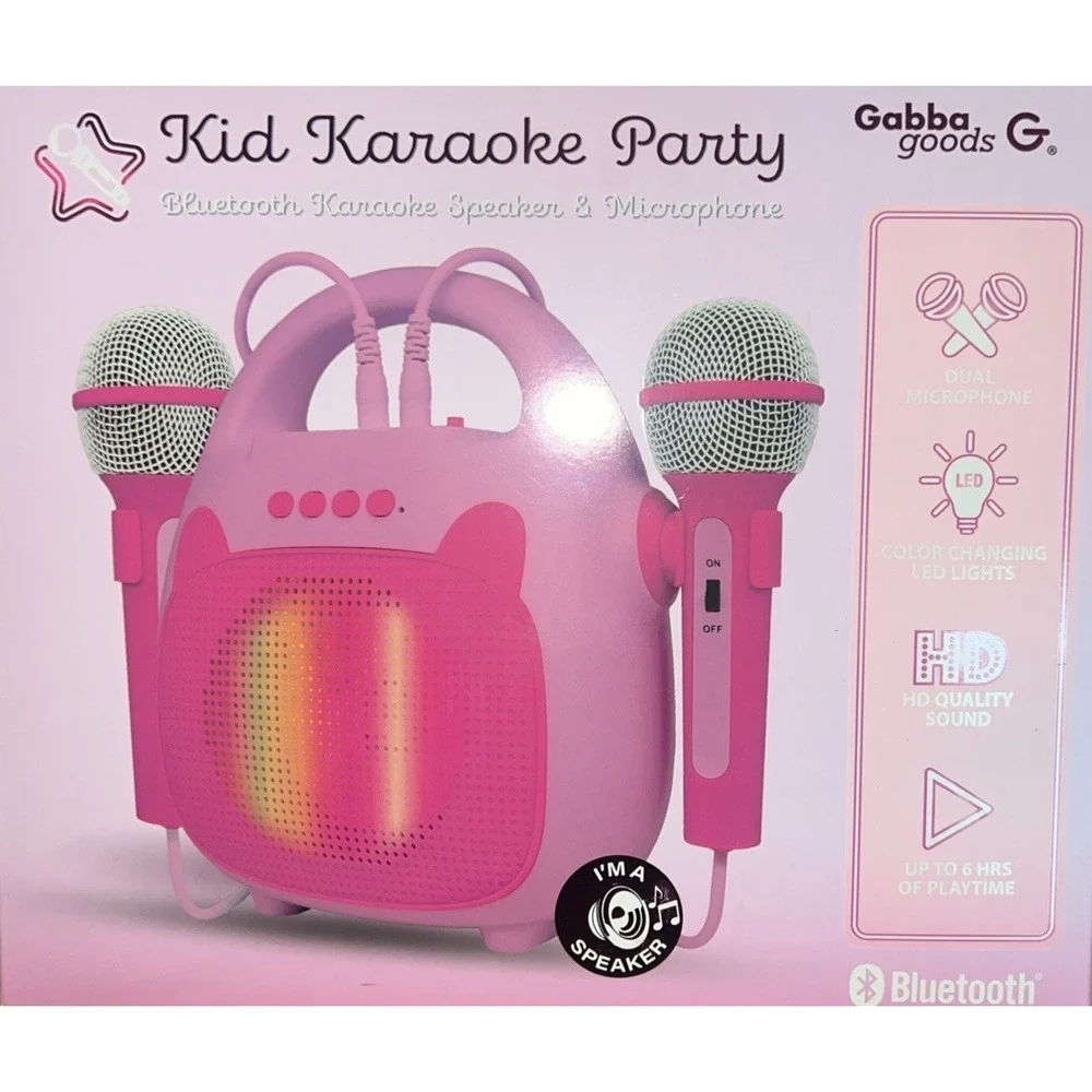 Gabba Goods Kids Karaoke Party Speaker with Microphone 2‎ Piece Set
